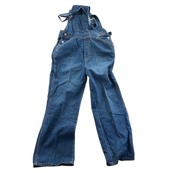 Gap Womens Denim Bib Overalls Small Wide Leg Casual Blue Classic Travel Y2K - Picture 1 of 15